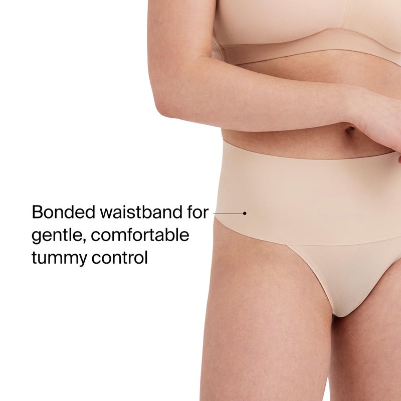 SPANX SPANXsupersmooth Undie-tectable Thong - Comfortable Core Control - Invisible Shapewear Thong - Women's No Show Thong Underwear - Soft Nude - Large - Image 3